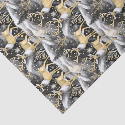Black Gold Christmas Pattern#14 ID1009 薄葉紙 (詳細)