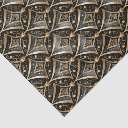 Black Gold Christmas Pattern#15 ID1009 薄葉紙 (詳細)