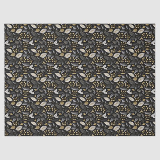 Black Gold Christmas Pattern#18 ID1009 薄葉紙 (正面)