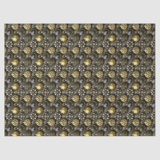 Black Gold Christmas Pattern#20 ID1009 薄葉紙 (正面)