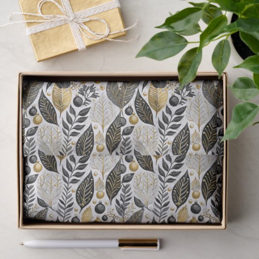 Black Gold Christmas Pattern#21 ID1009 薄葉紙 (ギフト)