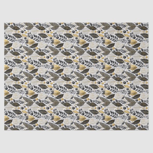 Black Gold Christmas Pattern#21 ID1009 薄葉紙 (正面)