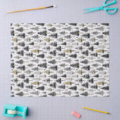 Black Gold Christmas Pattern#26 ID1009 薄葉紙 (クラフト)