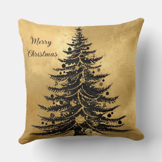 Black Gold Christmas Tree クッション (裏面)