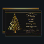 Black Gold Christmas Tree Corporate Holiday Party  招待状<br><div class="desc">Black Gold Christmas Tree Corporate Holiday Party Invitation card.</div>