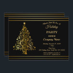 Black Gold Christmas Tree Corporate Holiday Party  招待状<br><div class="desc">Black Gold Christmas Tree Corporate Holiday Party Invitation card.</div>