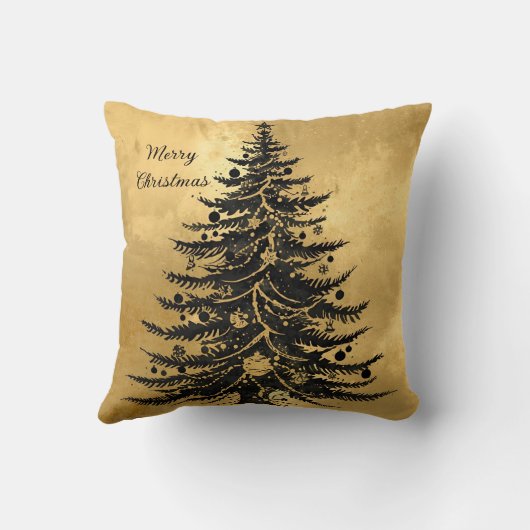 Black Gold Christmas Tree , Luxury クッション (裏面)