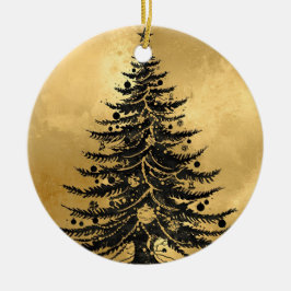 Black Gold Christmas Tree Ornament セラミックオーナメント