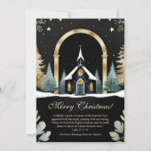 Black Gold Church Bible Verse Christian Christmas シーズンカード (正面)