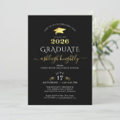 Black Gold Class of 2026 Graduation 招待状 (スタンド正面)