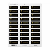 Black | Gold Class of 2026 Graduation Cap Label ラベル (フルシート)