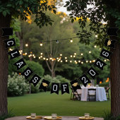 Black & Gold Class Of 2026 Graduation Party バンティングフラッグ
