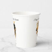 Black Gold Cocktails Drink Florals 40th Birthday 紙コップ (右)