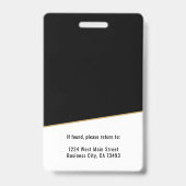 Black Gold Company Logo Employee ID バッジ (裏面)