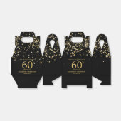 Black Gold Confetti 60th birthday Elegant custom フェイバーボックス (折り畳みなし)