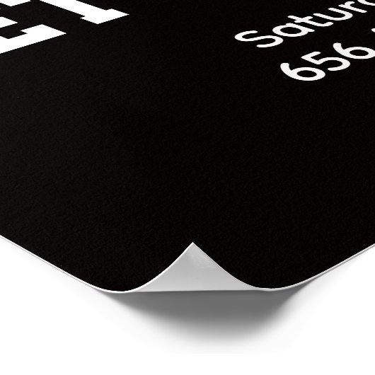 Black Gold Confetti Birthday Invite 60th ポスター (角)