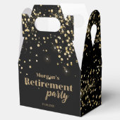 Black Gold confetti Retirement party Custom フェイバーボックス (オープン)