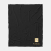 Black gold corporate logo luxury company  フリースブランケット (正面)