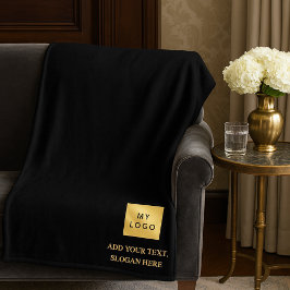 Black gold corporate logo luxury company  フリースブランケット