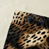 Black Gold Cream Leopard Animal Print   ビーチタオル (インサイチュ)