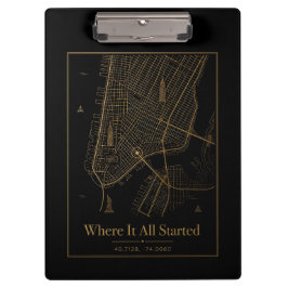 Black Gold Custom City Map Clipboard  クリップボード