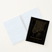 Black Gold Custom City Map Spiral Notebook ノートブック (内部)