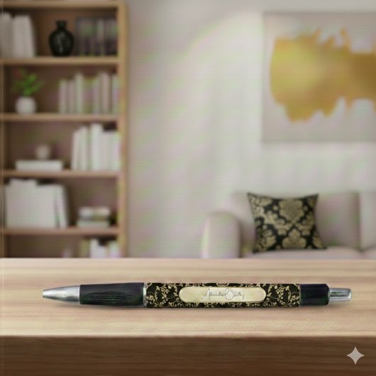 Black Gold Custom Name Dark Academia ボールペン