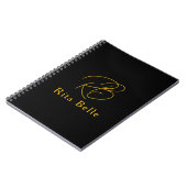 Black Gold Custom Name Elegant Spiral Notebook ノートブック (左側)