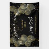Black & Gold Custom Party Personalized Graduation 横断幕 (縦)
