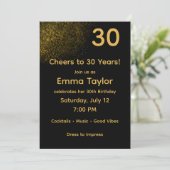 Black & Gold Customizable Birthday Invitation 招待状 (スタンド正面)