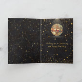 Black Gold Dancing Disco Ball 85th Happy Birthday カード (内部)