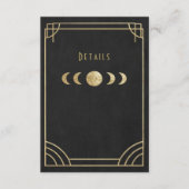 Black & gold deco wedding details card エンクロージャーカード (正面)