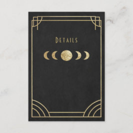 Black & gold deco wedding details card エンクロージャーカード