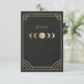 Black & gold deco wedding details card エンクロージャーカード (スタンド正面)