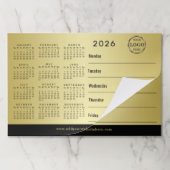 Black & gold design, Logo or Photo, calendar ペーパーパッド (折り畳み)