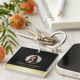 Black & gold design, Logo or Photo in gold circle, キーホルダー