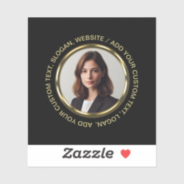 Black & gold design, Logo or Photo in gold circle, シール