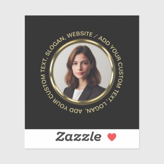 Black & gold design, Logo or Photo in gold circle, シール (シート)