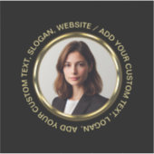 Black & gold design, Logo or Photo in gold circle, シール (正面)