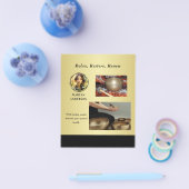 Black & gold design, Logo or Photo in gold circle, チラシ (シングル)