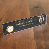 Black & gold design, Logo or Photo in gold circle, デスクネームプレート (側面)