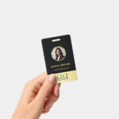 Black & gold design, Logo or Photo in gold circle, バッジ (手持ち)