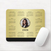 Black & gold design, Logo or Photo in gold circle, マウスパッド (マウス)