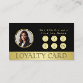 Black & gold design, Logo or Photo in gold circle, ロイヤリティカード (正面)