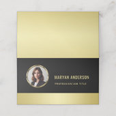 Black & gold design, Logo or Photo in gold circle, 予約カード (外部開封)