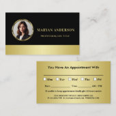 Black & gold design, Logo or Photo in gold circle, 予約カード (正面/裏面)