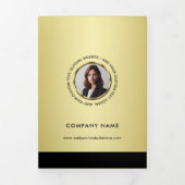 Black & gold design, Logo or Photo, Price List  三つ折りカード (カバー)