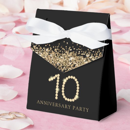 Black & Gold Diamond 10th Anniversary gift フェイバーボックス (ウェディング)