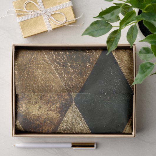 Black & Gold Diamond Checkers Pattern  薄葉紙 (ギフト)