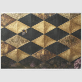 Black & Gold Diamond Checkers Pattern  薄葉紙